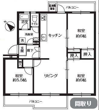 3LDK Apartment in Tsurugashima, Saitama - 72.79 sqm - Thumbnail 3