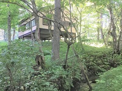 Listen to the sound of the river below and enjoy the hot springs at this mountain cottage: Villas, real estate, properties for sale, Hometown Information Center: Nationwide rural living property data — Image 1, Hachimantai, Iwate