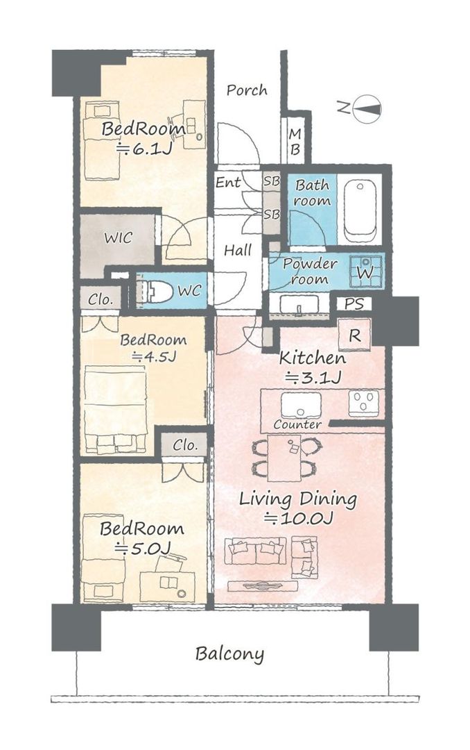 3LDK Apartment for Sale in Katsushika-ku, Tokyo - Thumbnail 3