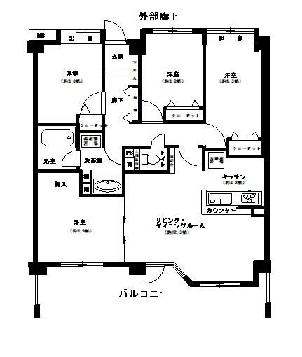 4LDK Apartment in Kawasaki, Kanagawa - 83.46m² - Thumbnail 2