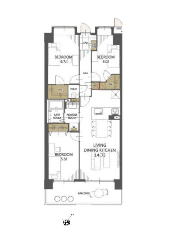 3LDK Apartment for Sale in Yokosuka, Kanagawa - 70.80 sqm - Thumbnail 2