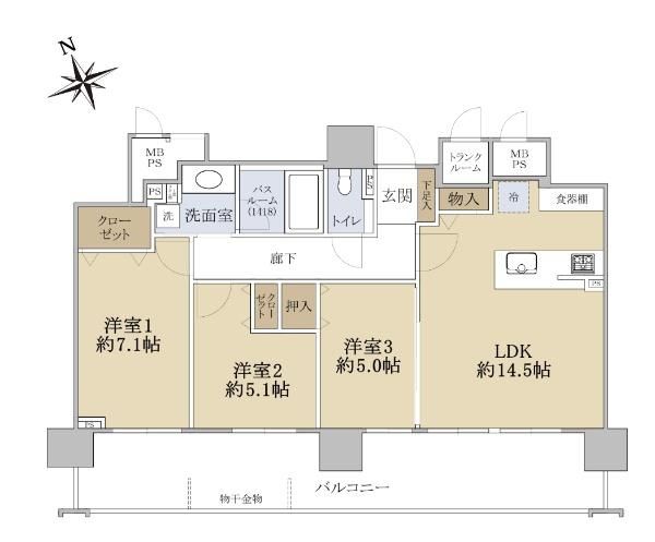 3LDK Apartment for Sale Near Shiroishi Station, Sapporo - Thumbnail 2