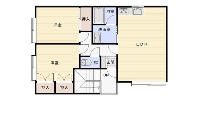 2LDK Apartment for Rent in Tonden, Sapporo - 54 sqm - Thumbnail 2