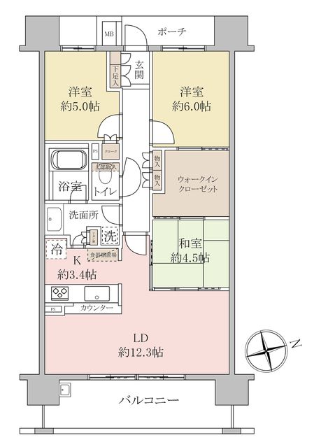 3LDK Apartment in Abiko, Chiba – 73.45m², Near Station - Thumbnail 2