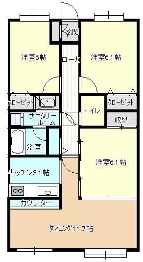 3LDK Apartment for Rent Near Kitakami Station, Iwate - Thumbnail 2