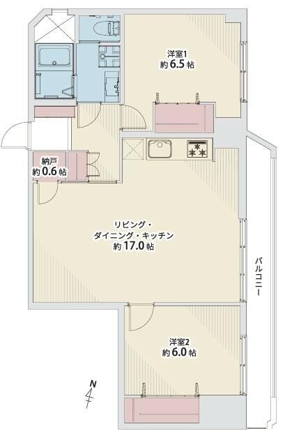 2LDK Apartment 66.65 m² in Central Ward, Sapporo, Hokkaido - Thumbnail 3