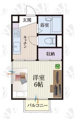1K Apartment for Rent in Mito, Ibaraki - 29.81m² — Floorplan, Mito, Ibaraki