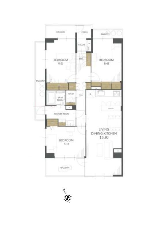 3LDK Corner Apartment for Sale in Inage, Chiba - Renovated - Thumbnail 2