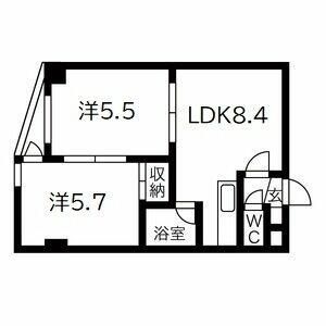 2LDK Apartment for Rent near Kita 34-jo Station, Sapporo - Thumbnail 2