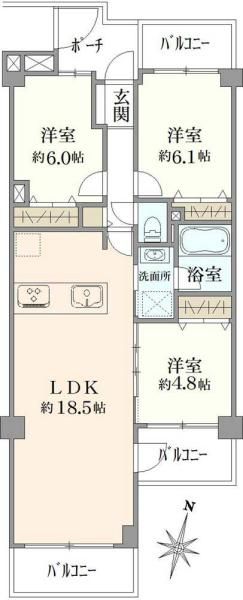 Renovated 3LDK Apartment in Saitama City, Urawa-ku - Thumbnail 3