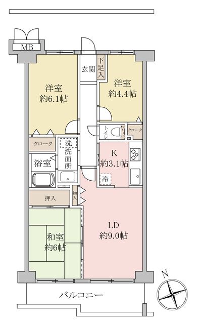 3LDK Apartment for Sale in Kashiwa, Chiba - View Palace Kashiwa Wakashiba - Thumbnail 3