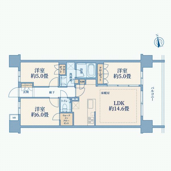 3LDK Apartment for Sale in Konosu, Saitama - 66.60 sqm - Main Image