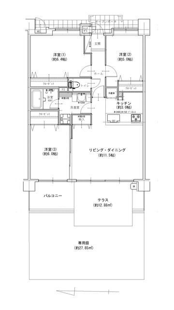 3LDK Apartment in Fujisawa, Kanagawa - 70.46 sqm with Terrace - Thumbnail 3