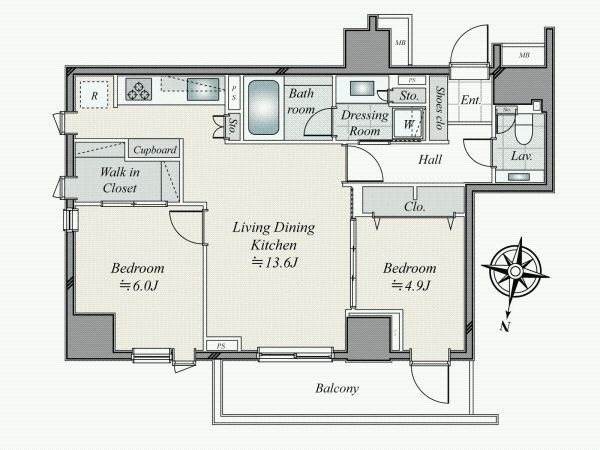 2LDK Apartment for Sale in Chiyoda, Tokyo - 60.71 sqm - Thumbnail 4