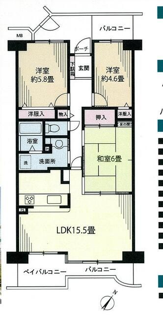 3LDK Used Mansion for Sale in Misato City, Saitama - Thumbnail 2