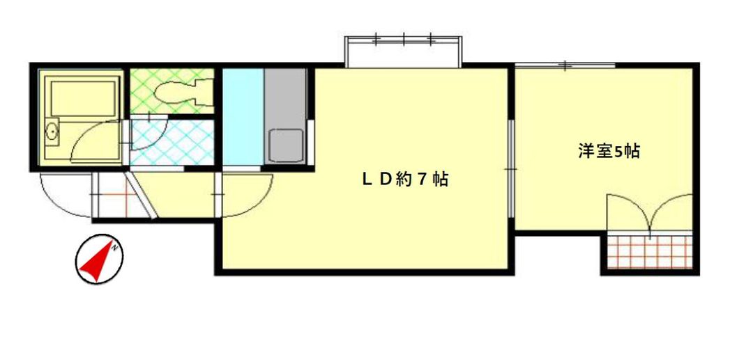 1DK Apartment for Rent near Shiroishi Station, Sapporo - Thumbnail 2