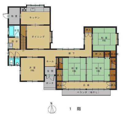 5DK Akiya House in Akitsu, Iiyama City, Nagano — Floorplan, Shinanomachi, Nagano
