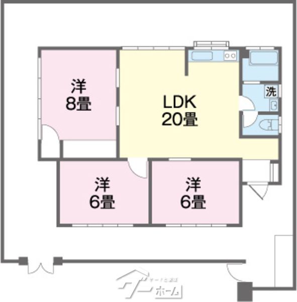 3LDK Apartment for Rent in Okinawa City, Chibana - Thumbnail 2