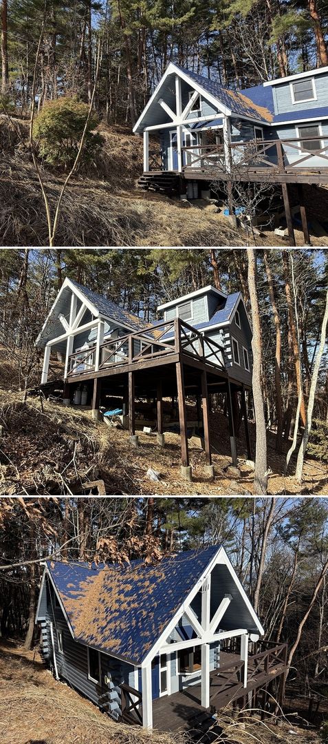 Renovated Sky Blue Log House in Nagano's Scholar Village - Thumbnail 2