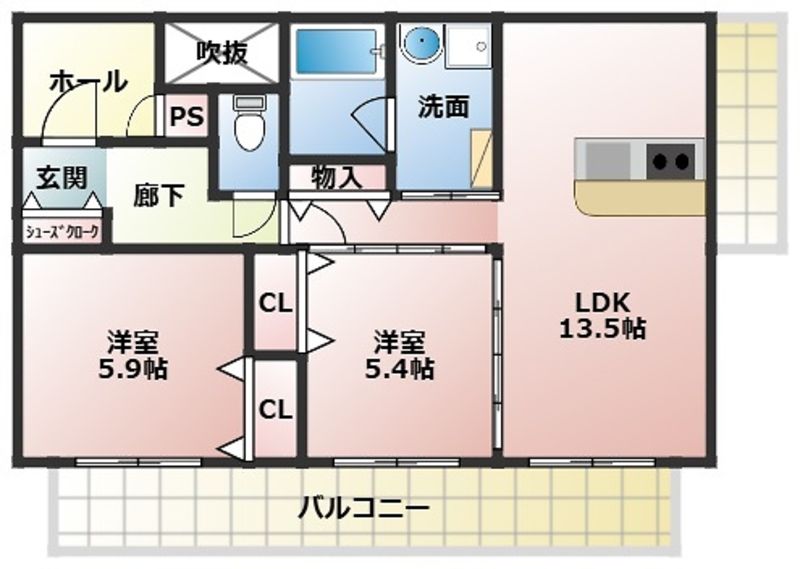 2LDK Apartment for Rent in Urasoe, Okinawa - Shine Grace Mansion - Thumbnail 2