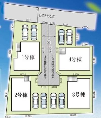 Grafale Kadenacho Mizukama [Total 4 buildings, Building 4] Single-family house for sale in Kadenacho Mizukama (newly built, walk-in closet, system kitchen, intercom with monitor, 4LDK, 42.9 million yen) | Okinawa property information [Go Home] No. 789-2093 — Image 3, Kadena, Okinawa