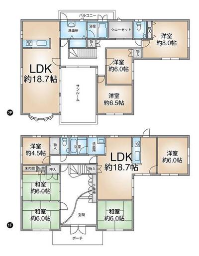 Spacious 8LDK Two-Story House in Aki Ward, Hiroshima — Image 3, Aki, Hiroshima