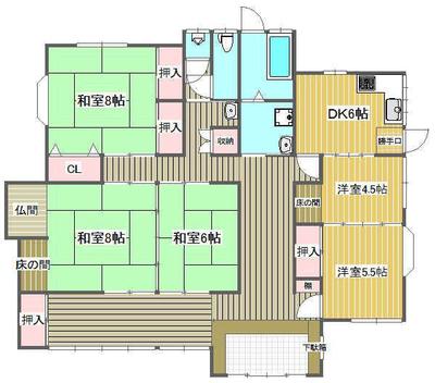 Spacious 5DK House in Fukuchi Town with Large Land Plot — Image 3, Fukuchi, Fukuoka