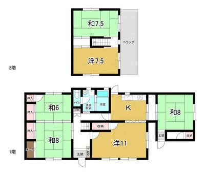 [Hatomark Site] 6DK Used Detached House in Kamojima-cho, Kamojima-cho, Yoshinogawa-shi, Tokushima Prefecture — Image 1, Yoshinogawa, Tokushima