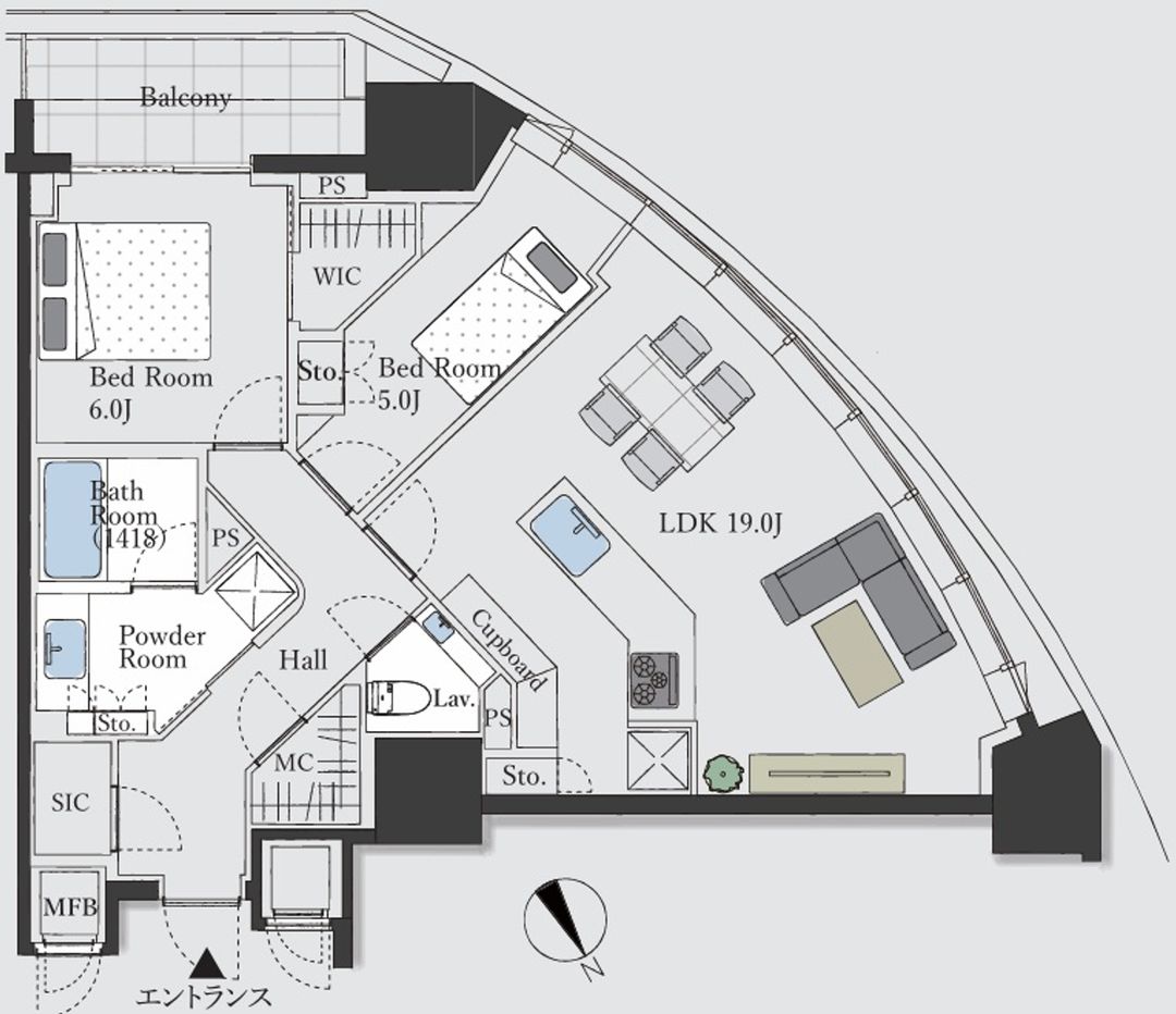 2LDK Apartment for Sale in Minato, Tokyo - 74.94 sqm - Thumbnail 3