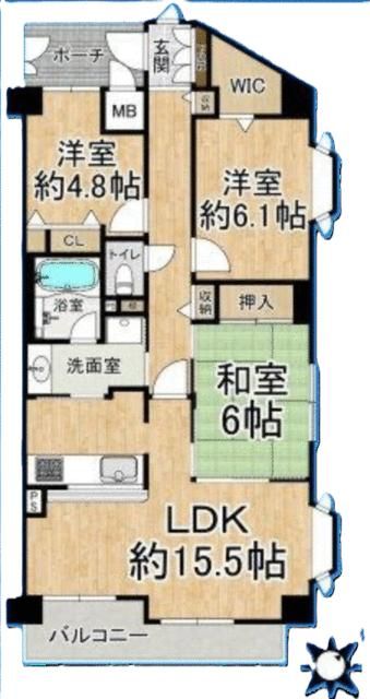 3LDK Apartment for Sale in Sumiyoshi, Osaka - 77.73 sqm - Thumbnail 3