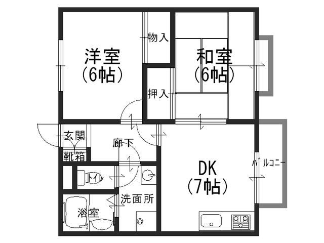 2DK Apartment for Rent in Takashi, Osaka - No Key Money/Deposit - Thumbnail 3