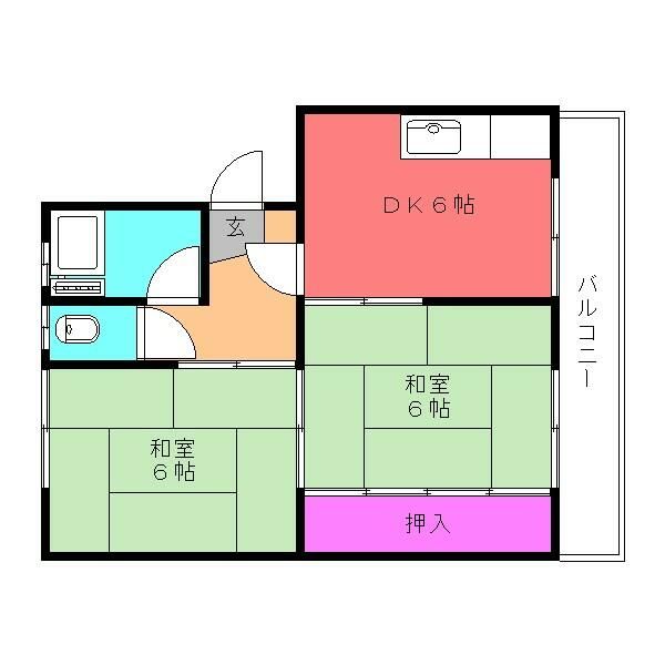 2DK Apartment for Rent near Tomiki Station, Sakai, Osaka - Thumbnail 2