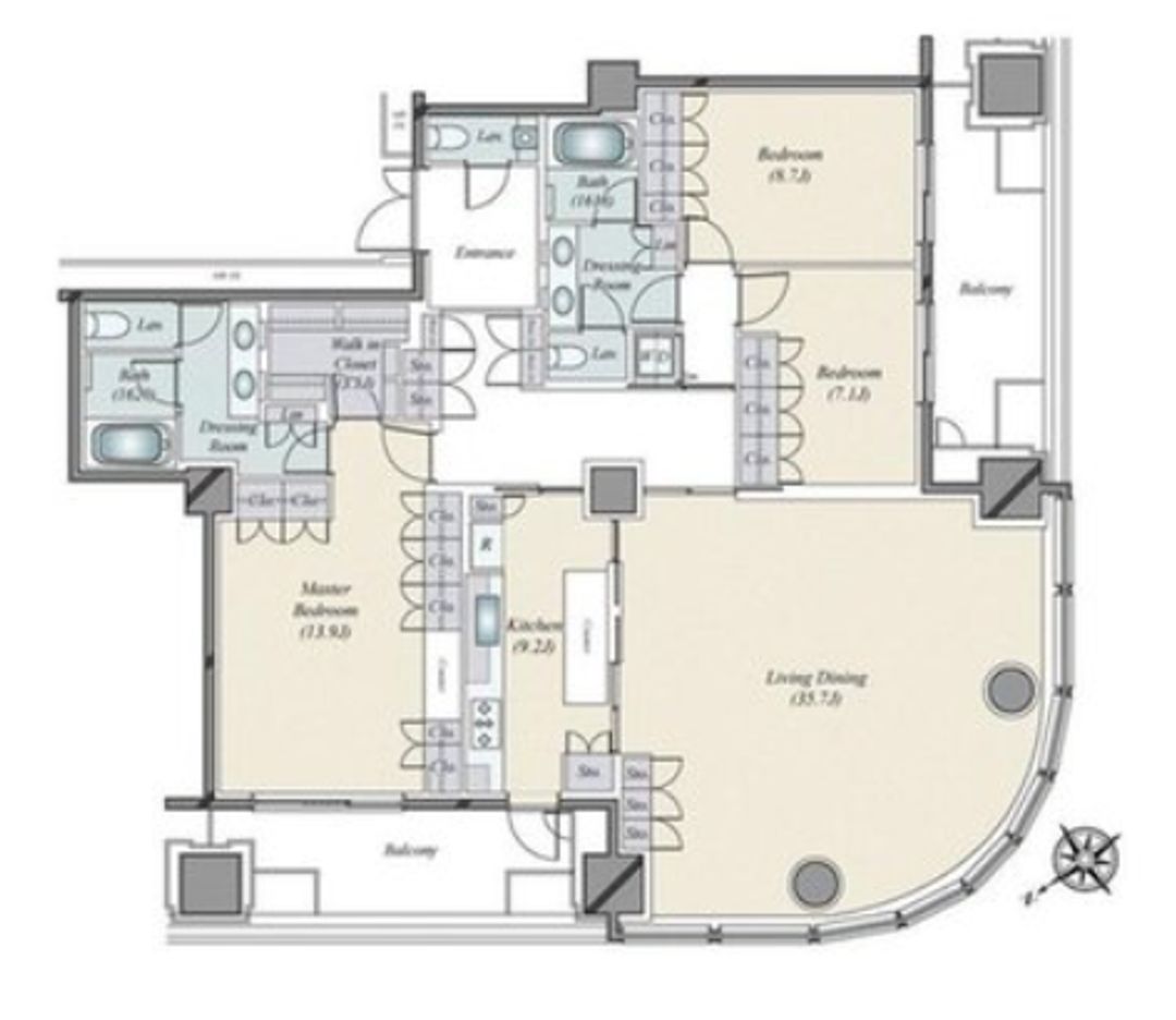 3LDK Apartment for Sale in Minato, Tokyo - 185.33m² - Thumbnail 3