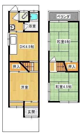 3DK Terrace House for Rent in Shijonawate, Osaka - 39,000 Yen - Thumbnail 2