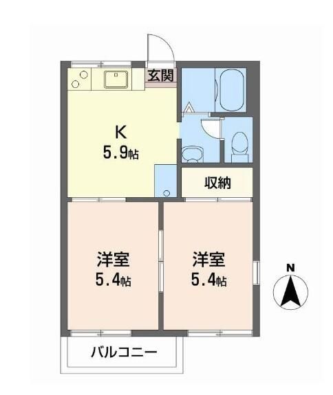 Grace Heights 2201: 2DK Apartment for Rent in Shijonawate, Osaka - Thumbnail 2