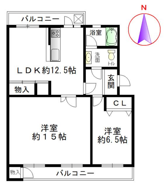 Renovated 2LDK Apartment in Kashihara, Nara | Top Floor, South Facing - Thumbnail 2