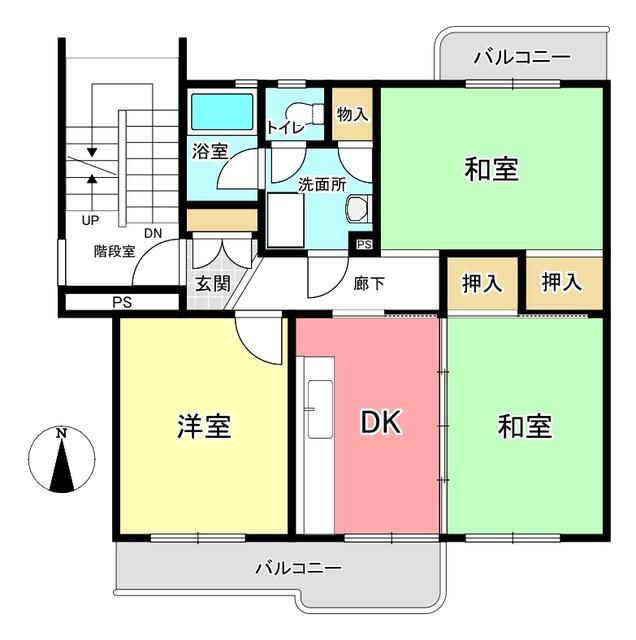 3DK Apartment for Sale in Shiroi, Chiba - Top Floor, Near Nishishiroi Station - Thumbnail 4