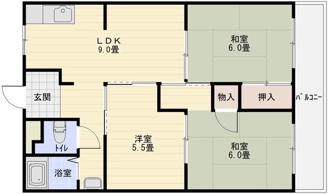 3DK Apartment for Rent in Kashiwara, Osaka - Quiet Area - Thumbnail 2