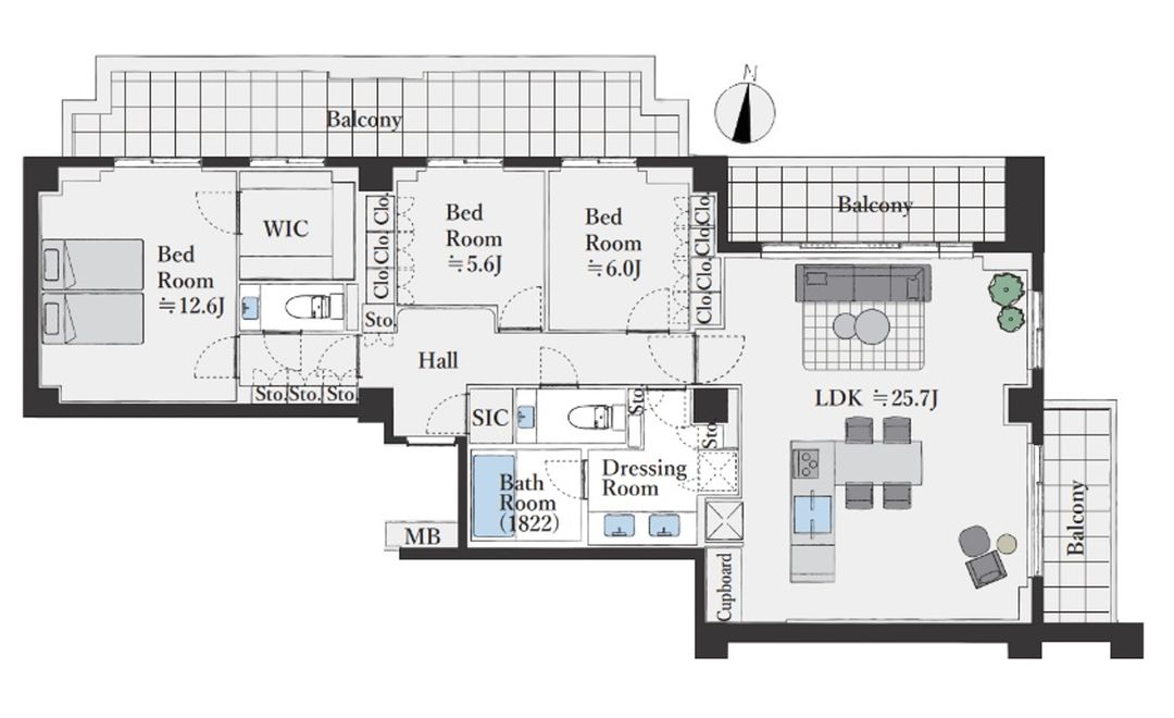 Luxury 3LDK Apartment with Tokyo Tower View in Minato - Thumbnail 4