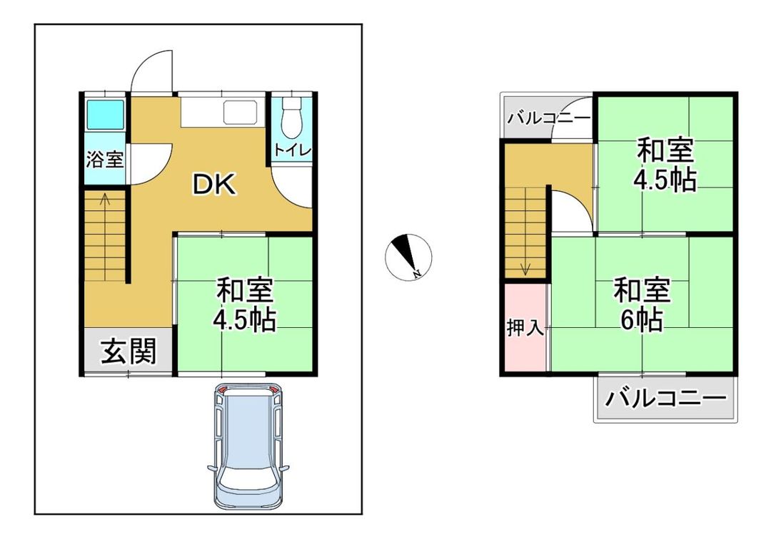 Used 3DK Townhouse in Izumi City, Osaka for 2.98 Million Yen - Thumbnail 2