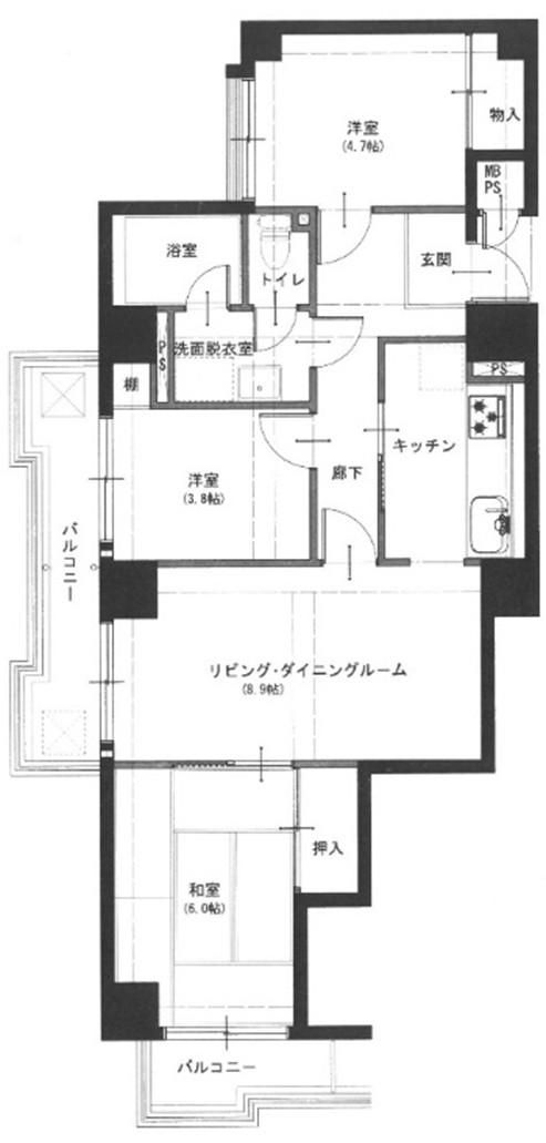 3LDK Apartment for Sale in Adachi, Tokyo with Dual Balconies - Thumbnail 2