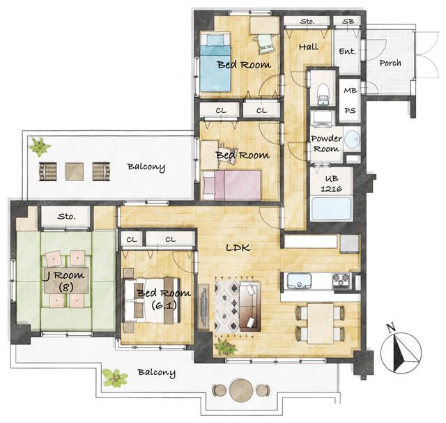 4LDK Corner Apartment for Sale in Toyonaka with 6.5% Yield - Thumbnail 3