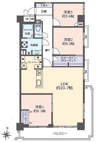 2SLDK Apartment for Sale in Hirakata Korigaoka, Osaka - Thumbnail 3