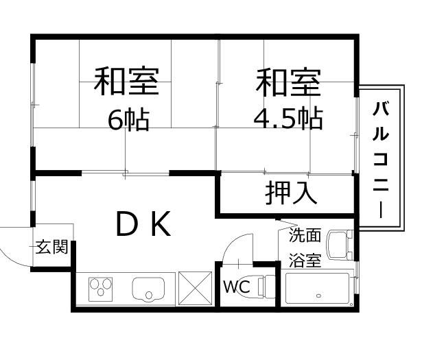 2DK Apartment for Rent in Hirakata, Osaka - No Key Money - Thumbnail 2