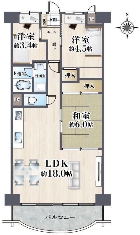 3LDK Apartment for Sale in Takatsuki, Osaka - 72.54 sqm - Thumbnail 2