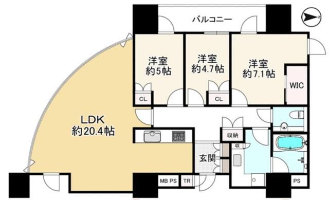 3LDK Apartment for Sale in City Tower Osaka, Chuo Ward - Thumbnail 2