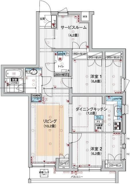 2SLDK Apartment for Sale in Oizumi Gakuen, Nerima, Tokyo - Thumbnail 2