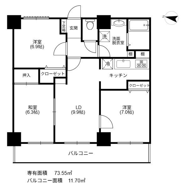 3LDK Apartment for Sale in Kamiyama, Yamagata - 73.55 sqm - Thumbnail 2