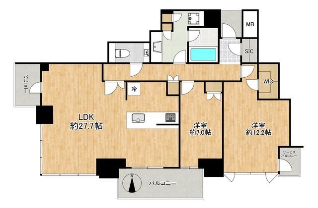2LDK Tower Apartment in Celia Tower Senri Chuo, Toyonaka - Thumbnail 4