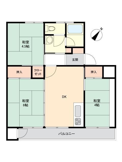3DK RC Apartment for Sale in Kitakyushu, Fukuoka - Thumbnail 2